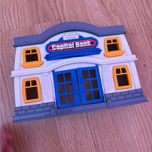 Capital Bank Playset for Kids - Blue, Yellow, Gray